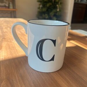 Monogram Initial Letter C coffee tea cup